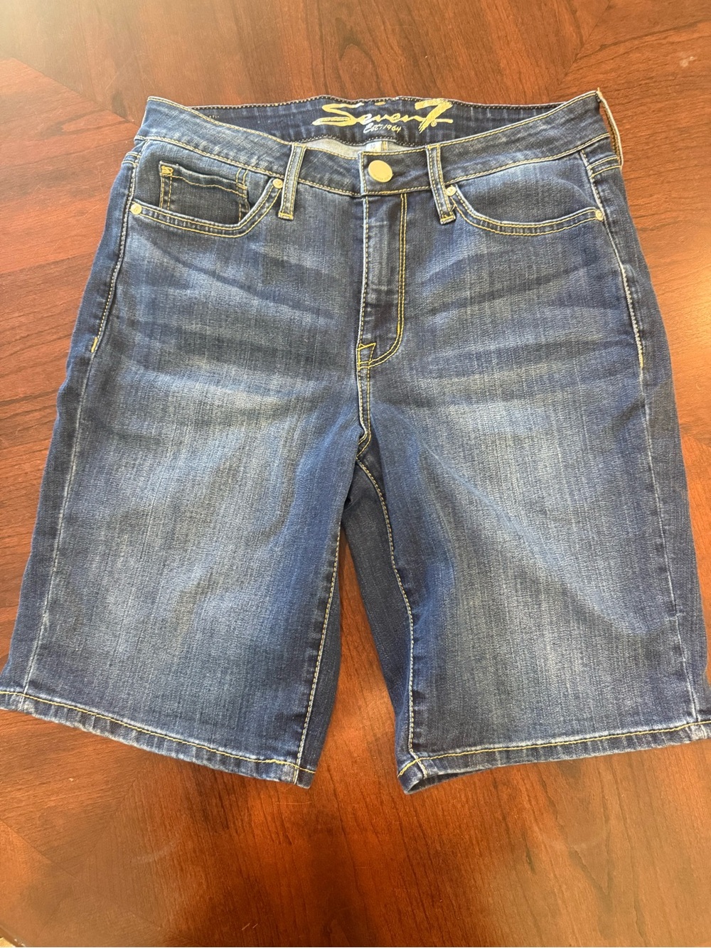 NWT-Seven7 Dark Blue Denim Bermuda Shorts